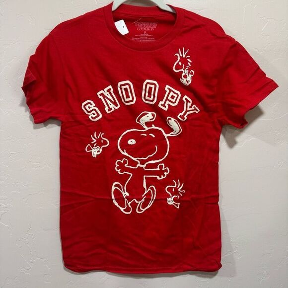 New Snoopy & Woodstock Red Cotton Tee - Picture 1 of 4